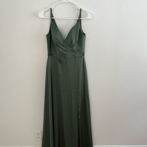 Azazie Maci bridesmaid dress in eucalyptus